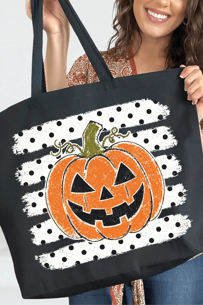 Spooky Pumpkin Pop Canvas Jumbo Tote