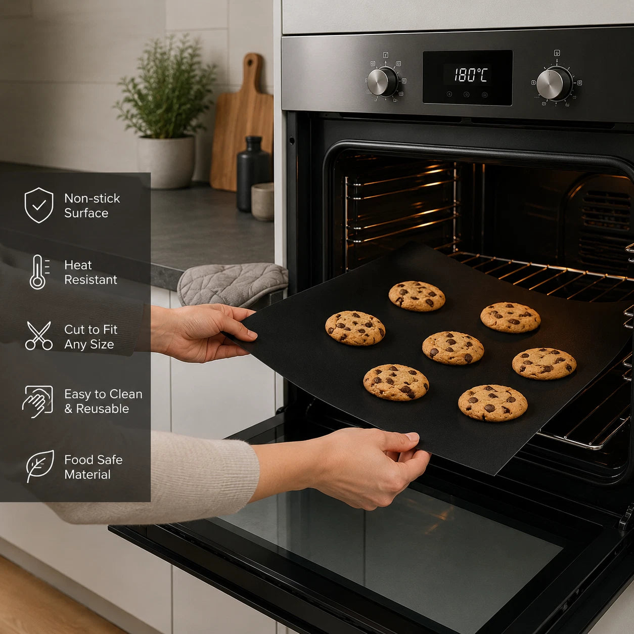 Heavy Duty Teflon Oven Cooker Liners Non Stick Lining 400mm x 500mm Pack of 12