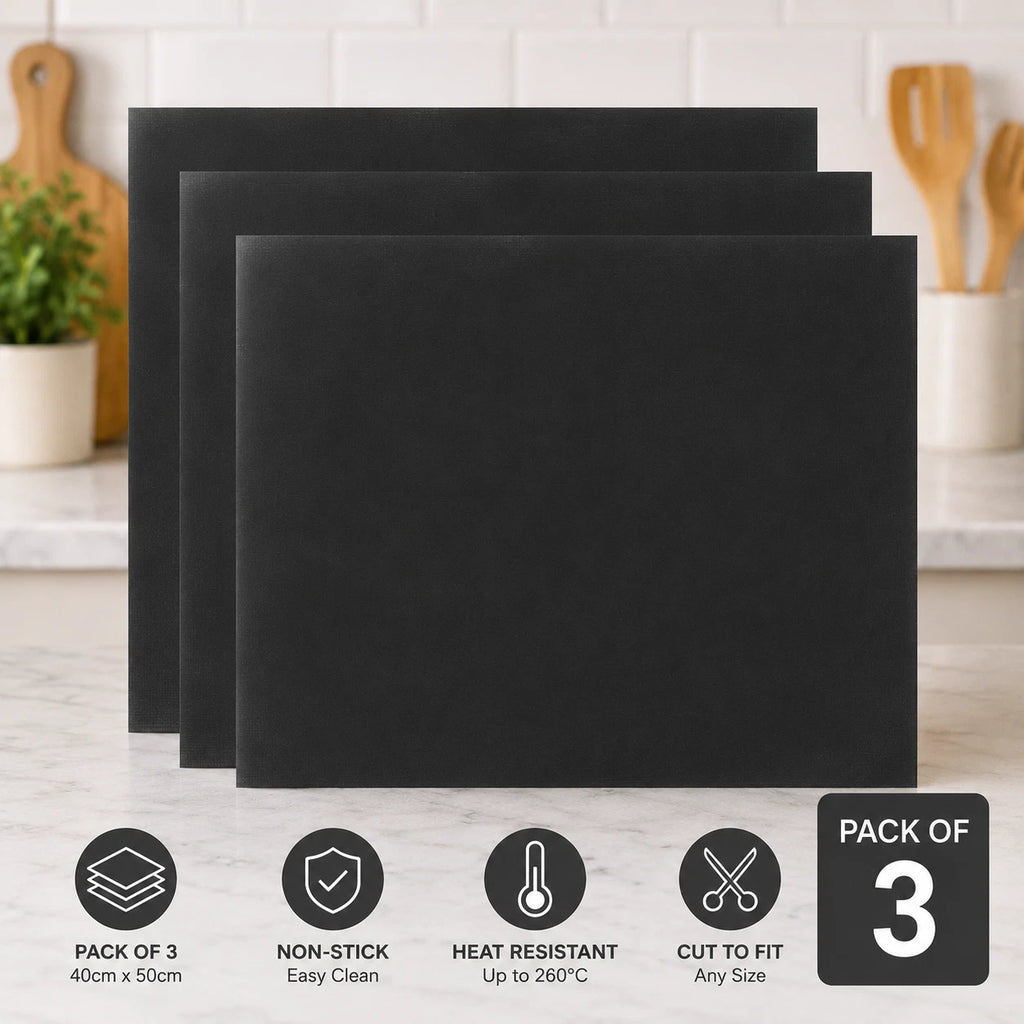 Heavy Duty Teflon Oven Cooker Liners Non Stick Lining 400mm x 500mm Pack of 12