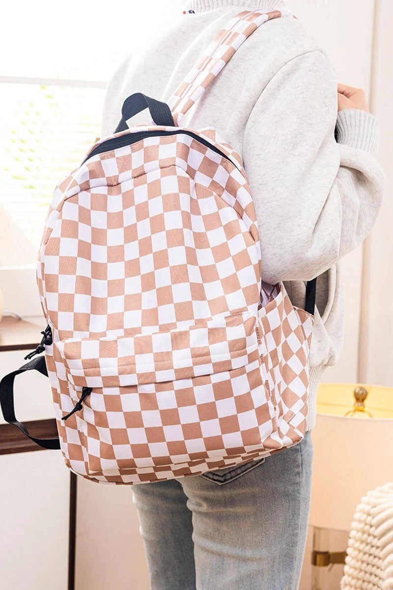 Zenana Ash Mocha Check Me Out Backpack