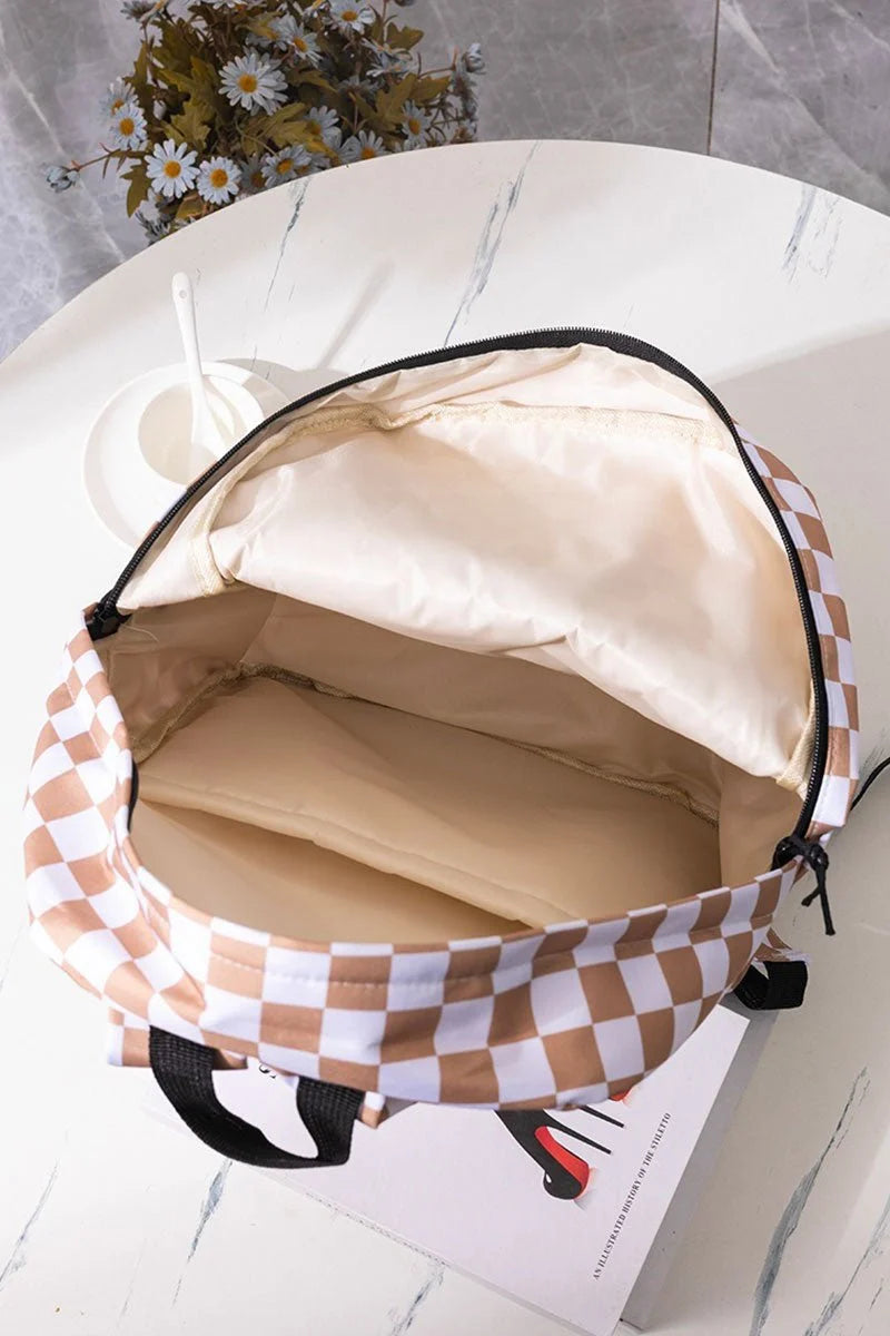 Zenana Ash Mocha Check Me Out Backpack