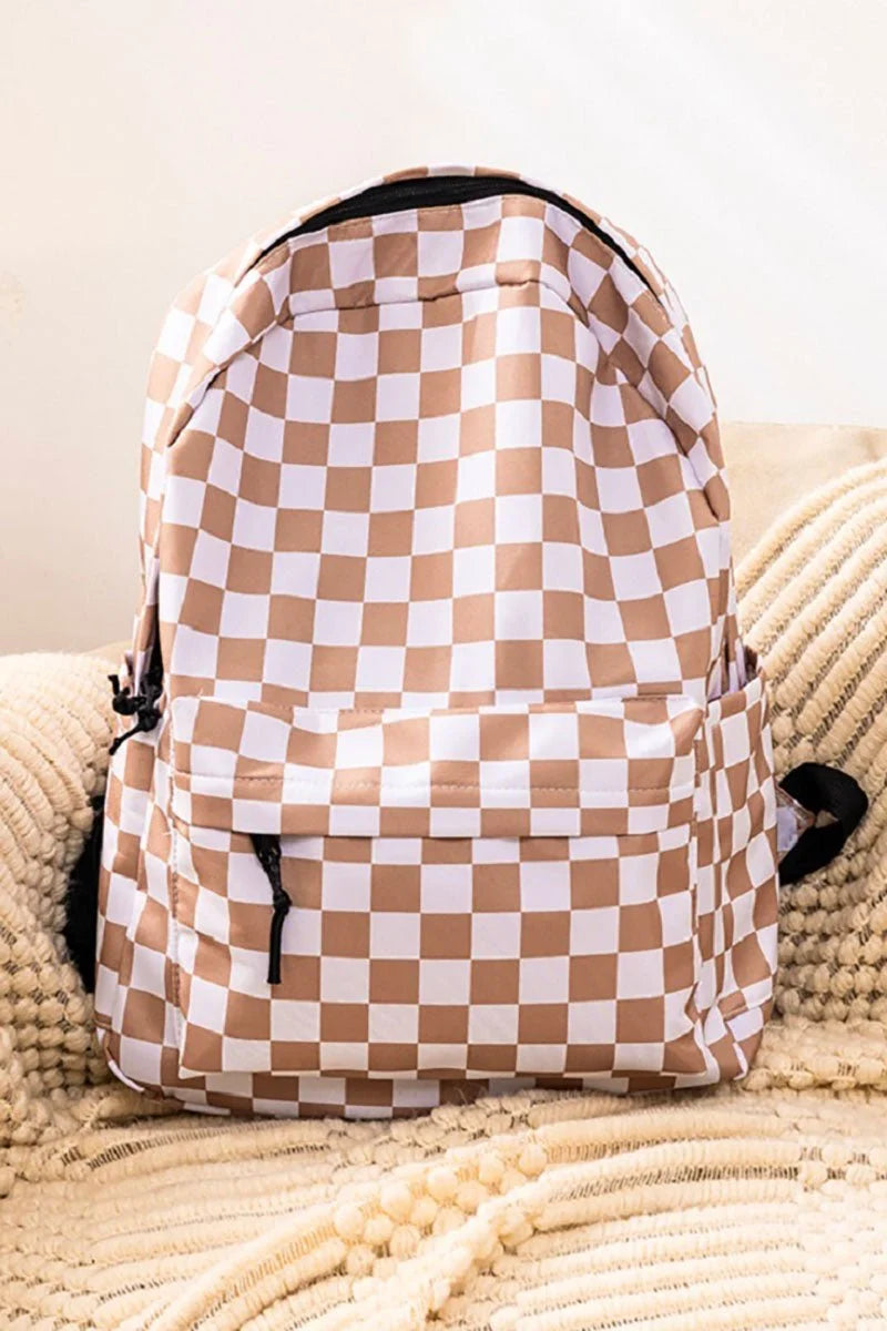 Zenana Ash Mocha Check Me Out Backpack