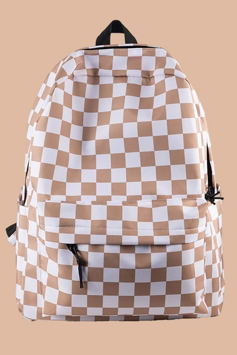 Zenana Ash Mocha Check Me Out Backpack